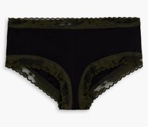 Slip aus Supima®-Baumwoll-Jersey mit Spitzeneinfassung