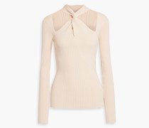 Oberteil aus Rippstrick mit Twist-Detail an der Vorderseite und Cut-outs S