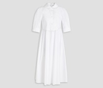 Hemdkleid inMidilänge aus Popeline aus einer Baumwollmischung mit Raffung