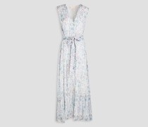 Maxikleid au Chiffon mit Fil Coupé und Metallic-Print