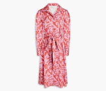 Lenora printed cady midi shirt dress