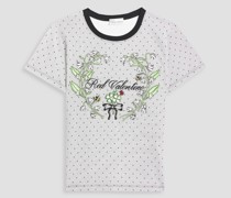 REDValentinoT-Shirt aus Baumwoll-Jersey mit Print und Stickereien