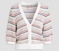 Cardigan aus Baumwoe inPointee-Strick mit Streifen