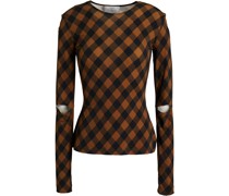 Demi Oberteil aus Stretch-Crêpe mit Gingham-Karo