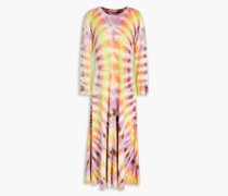Midikleid aus Baumwoll-Jersey mit Batikmuster