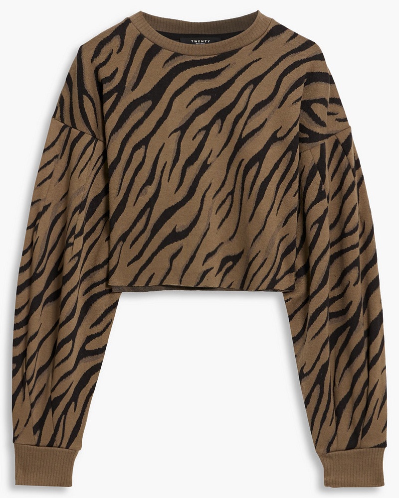 TWENTY MONTRÉAL Damen Cropped Pullover aus Jacquard-Strick aus einer Bauwollischung TWENTY MONTRÉAL Damen Cropped Pullover aus Jacquard-Strick aus einer Bauwollischung