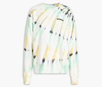 Sweatshirt aus Baumwollfleece mit Batikmuster
