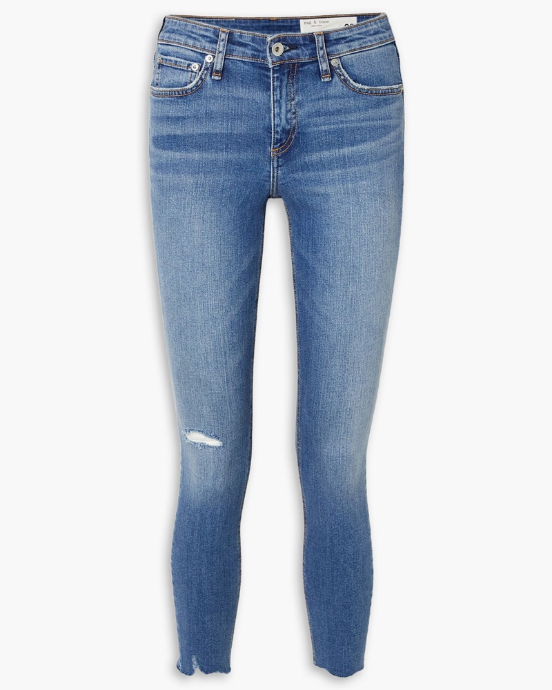 Rag & Bone Damen Cate halbhohe Cropped Skinny Jeans inDistressed-Optik 24