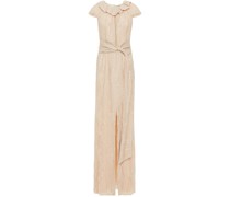 Rila Robe aus glänzendem Seiden-Jacquard mit Cut-outs