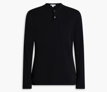 T-Shirt aus Baumwoll-Jersey mit Henley-Kragen 0