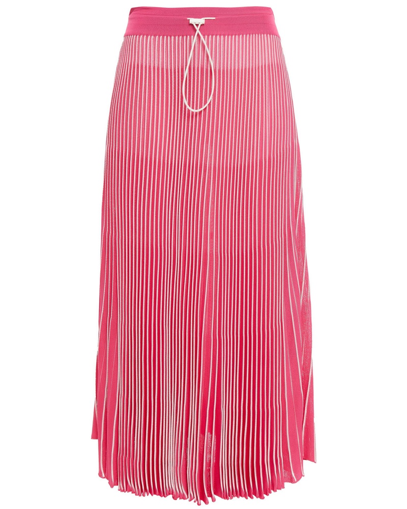 Valentino Garavani Damen Plissierter Midirock aus Strick mit Streifen