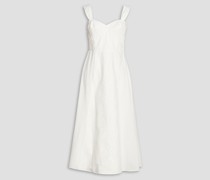 Midikleid mit Lochstickerei und Einsätzen aus Bio-Baumwoll-Canvas