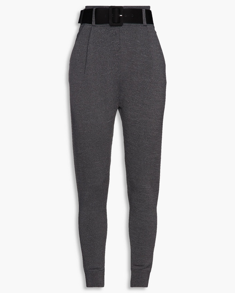 Self-Portrait Damen Eng geschnittene Hose aus meliertem Stretch-Strick