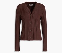 Gerippter Cardigan aus einer Biobaumwomischung