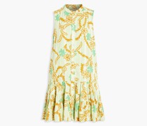 Alaga gestuftes Minikleid aus Baumwoll-Jacquard mit floralem Print S