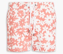 mittellange Badeshorts mit floralem Print S