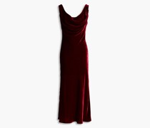 Drapiertes Midikleid aus Samt
