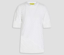 Mehrlagiges T-Shirt aus Netzmaterial aus Baumwoll-Jersey