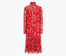 Libby gerafftes Hemdkleid inMinilänge aus Krepon mit floralem Print
