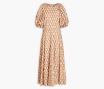 Skye Midikleid aus Stretch-Baumwollpopeline mit floralem Print