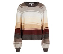 Kaschmirpullover mit Intarsienmuster und Streifen S