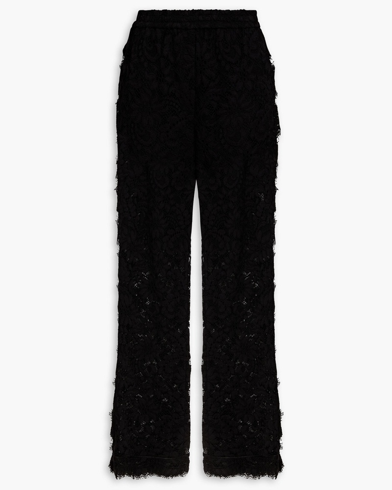 Dolce & Gabbana Damen Hose mit geradem Bein aus schnurgebundener Spitze aus einer Baumwollmischung