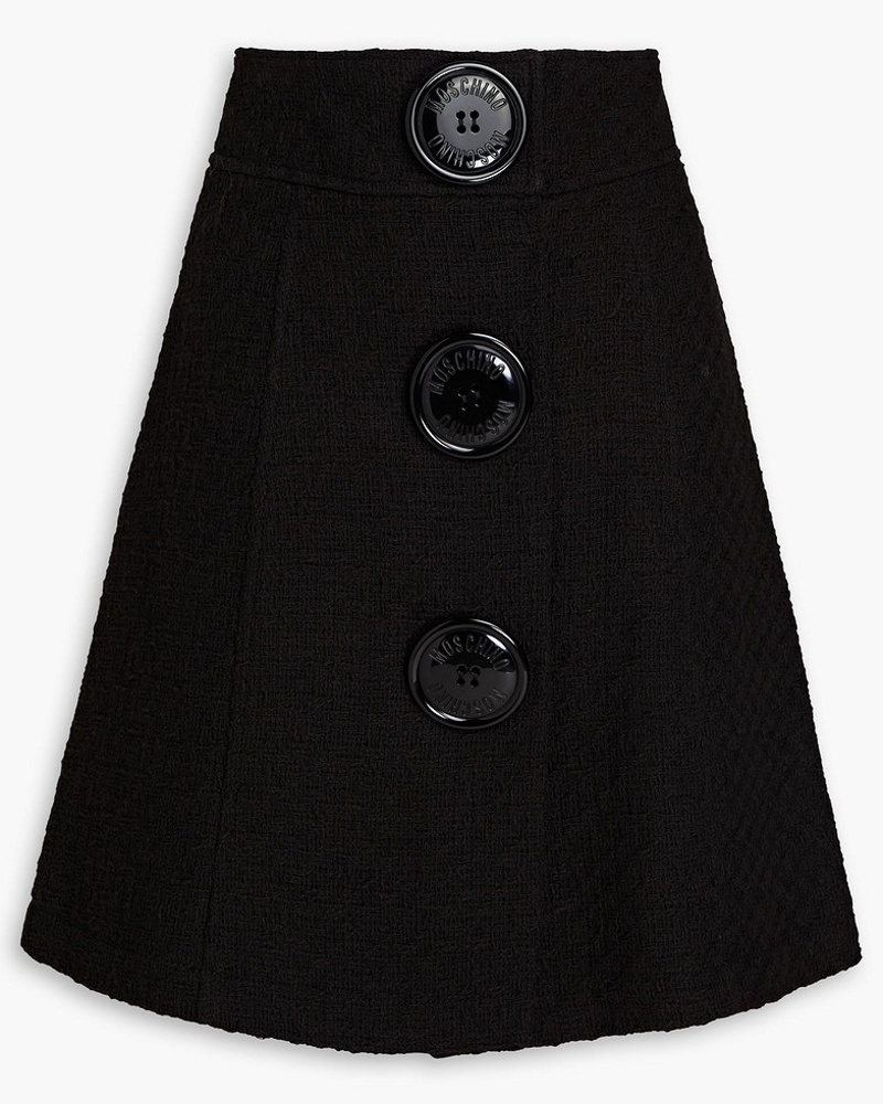 Moschino Damen Minirock aus Baumwoll-Tweed mit Zierknöpfen