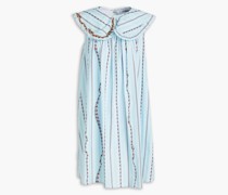 Gerafftes Minikleid aus Baumwolle mit Print