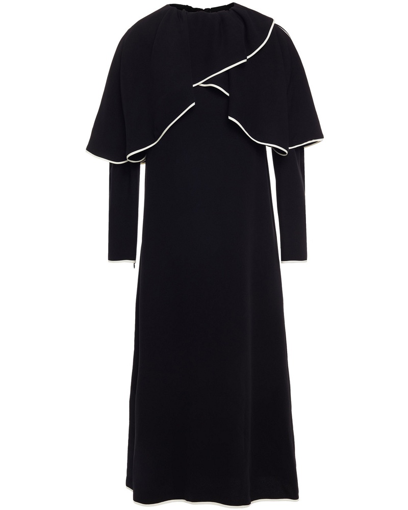 Valentino Garavani Damen Mehrlagiges Midikleid aus Seiden-Crêpe mit Cut-outs