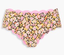 Spring tief sitzendes, wendbares Bikini-Höschen aus Stretch-Crêpe mit floralem Print