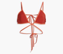 Looped Tie zweifarbiges Triangel-Bikini-Oberteil