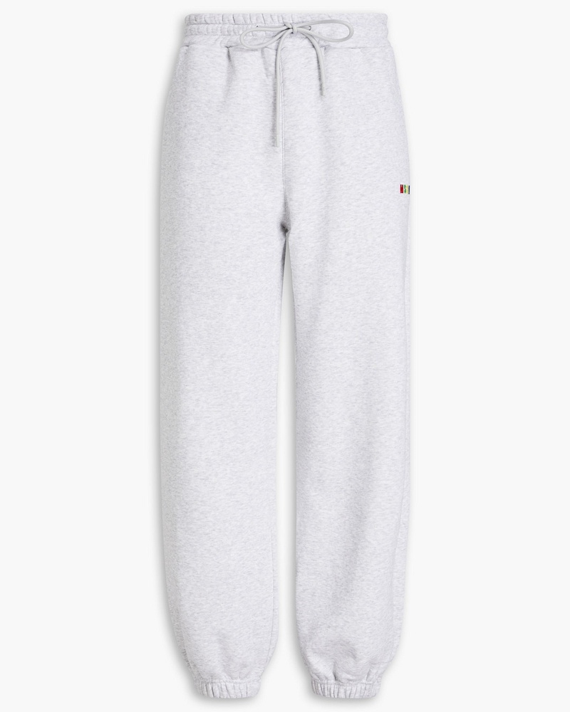 MSGM Damen Track Pants aus Fleece aus einer Baumwollmischung mit Stickereien