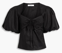 Gerafftes Oberteil aus Satin aus einer Baumwollmischung