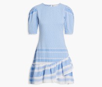 Olivia Minikleid aus Baumwoll-Jacquard mit Rüschen