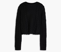 Pullover aus einer Woll-Kaschirischung it Zopfstrickuster