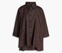 Meliertes Oversized-Hemd aus Woll-Twill 0