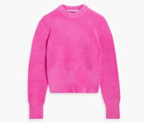 Pullover aus Bouclé-Strick aus einer gerippten Wollmischung