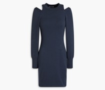 Minikleid aus einer Baumwoll-Kaschmirmischung mit Cut-outs M