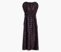 The Guilia gerafftes Maxikleid aus Seiden-Twill mit Print S