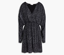 Aboodi gerafftes Minikleid aus Crêpe mit floralem Print S