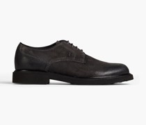 Derbys aus beschichtetem Veloursleder