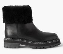 Ankle Boots aus Leder mit Shearling-Futter