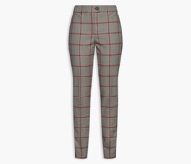 Hose mit schmalem Bein aus Tweed mit Hahnentrittmuster
