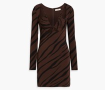 Aida Minikleid aus Stretch-Jersey mit Zebraprint und Cut-outs