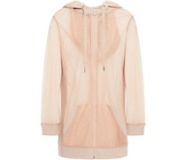 REDValentinoHoodie aus Frottee aus einer Baumwollmischung mit Point d'Esprit-Einsätzen