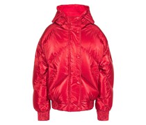 Dunlope Daunenjacke aus gestepptem Shell mit Kapuze inMetallic-Optik