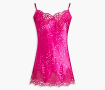 Dressing Floral Nachthemd aus Satin mit ausbrennmuster und Schnürung