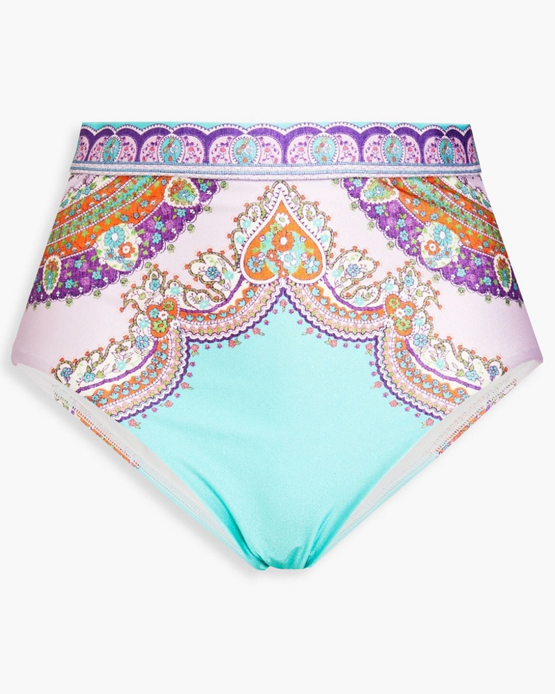 Zimmermann Damen Lola hoch sitzendes Bikini-Höschen mit Paisley-Print