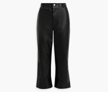 Venice Cropped Hose mit weitem Bein aus Leder