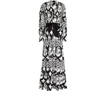 Tessa Maxikleid aus Stretch-Baumwolle mit floralem Print und Gürtel